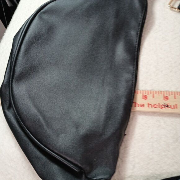 Market & Layne Crossbody Pouch Bag Black w/ Checkered Strap Casual Purse - Picture 10 of 15